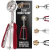 GORILLA GRIP BPA-Free Stainless Steel Cookie Scoop, 2 TBSP Scooper #40, Soft Grip Handle, Easy Food Release, Create Even Portion Sizes, Multipurpose Kitchen Melon Baller, Meatball Spring Scoops, Black(Red)