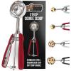 GORILLA GRIP BPA-Free Stainless Steel Cookie Scoop, 2 TBSP Scooper #40, Soft Grip Handle, Easy Food Release, Create Even Portion Sizes, Multipurpose Kitchen Melon Baller, Meatball Spring Scoops, Black(Red)
