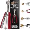 GORILLA GRIP BPA-Free Stainless Steel Cookie Scoop, 2 TBSP Scooper #40, Soft Grip Handle, Easy Food Release, Create Even Portion Sizes, Multipurpose Kitchen Melon Baller, Meatball Spring Scoops, Black(Red)