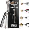 GORILLA GRIP BPA-Free Stainless Steel Cookie Scoop, 2 TBSP Scooper #40, Soft Grip Handle, Easy Food Release, Create Even Portion Sizes, Multipurpose Kitchen Melon Baller, Meatball Spring Scoops, Black(Black)
