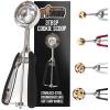GORILLA GRIP BPA-Free Stainless Steel Cookie Scoop, 2 TBSP Scooper #40, Soft Grip Handle, Easy Food Release, Create Even Portion Sizes, Multipurpose Kitchen Melon Baller, Meatball Spring Scoops, Black(Black)