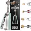 GORILLA GRIP BPA-Free Stainless Steel Cookie Scoop, 2 TBSP Scooper #40, Soft Grip Handle, Easy Food Release, Create Even Portion Sizes, Multipurpose Kitchen Melon Baller, Meatball Spring Scoops, Black(Mint)