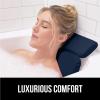 GORILLA GRIP Bath Pillow for Tub, Headrest for Neck and Back Support, Luxury Bathtub Pillows, Hot Tub Cushions, Bathroom Accessories for Women, Relaxing Spa Gifts for Mom Wife Girlfriend 2 Panel White(Navy)