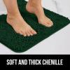 GORILLA GRIP Bath Rug Mat 36×24, Thick Absorbent Chenille, Quick Dry Microfiber Mats, Rubber Backing Washable Shower Floor Rugs, Bathmat Runner, US Designed Bathroom Home Decor Accessories Gray Beige(Hunter)