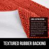 GORILLA GRIP Bath Rug Mat 36×24, Thick Absorbent Chenille, Quick Dry Microfiber Mats, Rubber Backing Washable Shower Floor Rugs, Bathmat Runner, US Designed Bathroom Home Decor Accessories Gray Beige(Sunset Orange)