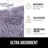 GORILLA GRIP Bath Rug Mat 36×24, Thick Absorbent Chenille, Quick Dry Microfiber Mats, Rubber Backing Washable Shower Floor Rugs, Bathmat Runner, US Designed Bathroom Home Decor Accessories Gray Beige(Light Purple)