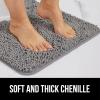 GORILLA GRIP Bath Rug Mat 36×24, Thick Absorbent Chenille, Quick Dry Microfiber Mats, Rubber Backing Washable Shower Floor Rugs, Bathmat Runner, US Designed Bathroom Home Decor Accessories Gray Beige(Grey)