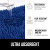 GORILLA GRIP Bath Rug Mat 36×24, Thick Absorbent Chenille, Quick Dry Microfiber Mats, Rubber Backing Washable Shower Floor Rugs, Bathmat Runner, US Designed Bathroom Home Decor Accessories Gray Beige(Royal Blue)