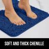 GORILLA GRIP Bath Rug Mat 36×24, Thick Absorbent Chenille, Quick Dry Microfiber Mats, Rubber Backing Washable Shower Floor Rugs, Bathmat Runner, US Designed Bathroom Home Decor Accessories Gray Beige(Royal Blue)