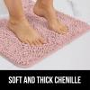 GORILLA GRIP Bath Rug Mat 36×24, Thick Absorbent Chenille, Quick Dry Microfiber Mats, Rubber Backing Washable Shower Floor Rugs, Bathmat Runner, US Designed Bathroom Home Decor Accessories Gray Beige(Dusty Rose)
