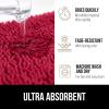 GORILLA GRIP Bath Rug Mat 36×24, Thick Absorbent Chenille, Quick Dry Microfiber Mats, Rubber Backing Washable Shower Floor Rugs, Bathmat Runner, US Designed Bathroom Home Decor Accessories Gray Beige(Red)