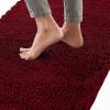 GORILLA GRIP Bath Rug Mat 36×24, Thick Absorbent Chenille, Quick Dry Microfiber Mats, Rubber Backing Washable Shower Floor Rugs, Bathmat Runner, US Designed Bathroom Home Decor Accessories Gray Beige(Burgundy)
