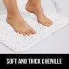 GORILLA GRIP Bath Rug Mat 36×24, Thick Absorbent Chenille, Quick Dry Microfiber Mats, Rubber Backing Washable Shower Floor Rugs, Bathmat Runner, US Designed Bathroom Home Decor Accessories Gray Beige(White)