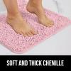 GORILLA GRIP Bath Rug Mat 36×24, Thick Absorbent Chenille, Quick Dry Microfiber Mats, Rubber Backing Washable Shower Floor Rugs, Bathmat Runner, US Designed Bathroom Home Decor Accessories Gray Beige(Light Pink)