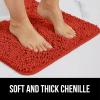 GORILLA GRIP Bath Rug Mat 36×24, Thick Absorbent Chenille, Quick Dry Microfiber Mats, Rubber Backing Washable Shower Floor Rugs, Bathmat Runner, US Designed Bathroom Home Decor Accessories Gray Beige(Sunset Orange)