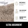 GORILLA GRIP Bath Rug Mat 36×24, Thick Absorbent Chenille, Quick Dry Microfiber Mats, Rubber Backing Washable Shower Floor Rugs, Bathmat Runner, US Designed Bathroom Home Decor Accessories Gray Beige(Gray Beige)