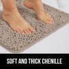 GORILLA GRIP Bath Rug Mat 36×24, Thick Absorbent Chenille, Quick Dry Microfiber Mats, Rubber Backing Washable Shower Floor Rugs, Bathmat Runner, US Designed Bathroom Home Decor Accessories Gray Beige(Gray Beige)