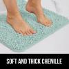 GORILLA GRIP Bath Rug Mat 36×24, Thick Absorbent Chenille, Quick Dry Microfiber Mats, Rubber Backing Washable Shower Floor Rugs, Bathmat Runner, US Designed Bathroom Home Decor Accessories Gray Beige(Seablue)