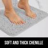 GORILLA GRIP Bath Rug Mat 36×24, Thick Absorbent Chenille, Quick Dry Microfiber Mats, Rubber Backing Washable Shower Floor Rugs, Bathmat Runner, US Designed Bathroom Home Decor Accessories Gray Beige(Light Gray)