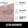 GORILLA GRIP Bath Rug Mat 36×24, Thick Absorbent Chenille, Quick Dry Microfiber Mats, Rubber Backing Washable Shower Floor Rugs, Bathmat Runner, US Designed Bathroom Home Decor Accessories Gray Beige(Dusty Rose)