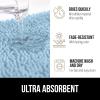 GORILLA GRIP Bath Rug Mat 36×24, Thick Absorbent Chenille, Quick Dry Microfiber Mats, Rubber Backing Washable Shower Floor Rugs, Bathmat Runner, US Designed Bathroom Home Decor Accessories Gray Beige(Sky)