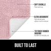 GORILLA GRIP Bath Rug Mat 36×24, Thick Absorbent Chenille, Quick Dry Microfiber Mats, Rubber Backing Washable Shower Floor Rugs, Bathmat Runner, US Designed Bathroom Home Decor Accessories Gray Beige(Light Pink)