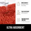 GORILLA GRIP Bath Rug Mat 36×24, Thick Absorbent Chenille, Quick Dry Microfiber Mats, Rubber Backing Washable Shower Floor Rugs, Bathmat Runner, US Designed Bathroom Home Decor Accessories Gray Beige(Sunset Orange)