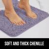 GORILLA GRIP Bath Rug Mat 36×24, Thick Absorbent Chenille, Quick Dry Microfiber Mats, Rubber Backing Washable Shower Floor Rugs, Bathmat Runner, US Designed Bathroom Home Decor Accessories Gray Beige(Light Purple)