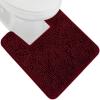 GORILLA GRIP Bath Rug Mat 36×24, Thick Absorbent Chenille, Quick Dry Microfiber Mats, Rubber Backing Washable Shower Floor Rugs, Bathmat Runner, US Designed Bathroom Home Decor Accessories Gray Beige(Burgundy)