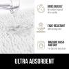 GORILLA GRIP Bath Rug Mat 36×24, Thick Absorbent Chenille, Quick Dry Microfiber Mats, Rubber Backing Washable Shower Floor Rugs, Bathmat Runner, US Designed Bathroom Home Decor Accessories Gray Beige(White)