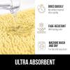 GORILLA GRIP Bath Rug Mat 36×24, Thick Absorbent Chenille, Quick Dry Microfiber Mats, Rubber Backing Washable Shower Floor Rugs, Bathmat Runner, US Designed Bathroom Home Decor Accessories Gray Beige(Yellow)