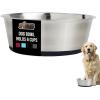 GORILLA GRIP Dog Bowls, Holds 2 Cups Each (16 fl oz), Heavy Duty Stainless Steel Food and Water Bowl for Feeding Dogs and Cats, Dishwasher Safe, Rust Resistant, BPA Free Rubber Base, Set of 2 Black(Black)