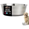 GORILLA GRIP Dog Bowls, Holds 2 Cups Each (16 fl oz), Heavy Duty Stainless Steel Food and Water Bowl for Feeding Dogs and Cats, Dishwasher Safe, Rust Resistant, BPA Free Rubber Base, Set of 2 Black(Gray)