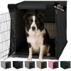 GORILLA GRIP Dog Crate Covers Compatible with Amazon Basics Dog Crates, All Sides Open, Privacy Cover Fits 36″ Wire Kennel, Breathable Mesh Windows, Light Reducing Puppy Training Cage Topper, Black(Black)