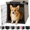 GORILLA GRIP Dog Crate Covers Compatible with Amazon Basics Dog Crates, All Sides Open, Privacy Cover Fits 36″ Wire Kennel, Breathable Mesh Windows, Light Reducing Puppy Training Cage Topper, Black(Light Taupe)