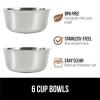 GORILLA GRIP Elevated Dog Bowls Stand, 6 Cup Stainless Steel Food Bowl Set of 2, 5 Height Adjustable Raised Feeding Station for Small Breed Puppy Dogs and Cats, Medium, Large Sized Pets Feeder, Blue(Light Blue)