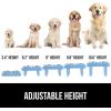 GORILLA GRIP Elevated Dog Bowls Stand, 6 Cup Stainless Steel Food Bowl Set of 2, 5 Height Adjustable Raised Feeding Station for Small Breed Puppy Dogs and Cats, Medium, Large Sized Pets Feeder, Blue(Light Blue)