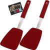 GORILLA GRIP Food Grade Flexible Silicone Spatula, Heat Resistant Head for Nonstick Frying Pan, Patented Soft Rubber Handle for Comfort, Non-Scratch Kitchen Turner, Flip Eggs Burgers, 11.6 in, Black(Red)