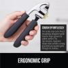 GORILLA GRIP Garlic Press and Peel Set, Heavy Duty Mincer Tool, Large Ergonomic Handle, Easily Mince, Crush Garlics Ginger Nuts, Peeler Included for Peeling Cloves, Holiday Prep Kitchen Gadgets, Black(Black)