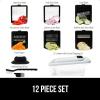 GORILLA GRIP Heavy Duty 12-in-1 Vegetable Chopper, 6 Blades, Food Choppers with Container, Cucumber Mandoline Slicer, Dice Onions, Slice Veggies, Chop Salad, Home Essential Kitchen Gadgets Tool, Black