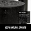 GORILLA GRIP Heavy Duty Mortar and Pestle Set with Slip Resistant Base, 100% Granite Stone Molcajete Guacamole Bowl, Grind Seeds, Garlic, Herb, Kitchen Muddler, Christmas Gifts for Chefs, 1.5 Cup Gray(Polished Black)