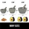 GORILLA GRIP Heavy Duty Mortar and Pestle Set with Slip Resistant Base, 100% Granite Stone Molcajete Guacamole Bowl, Grind Seeds, Garlic, Herb, Kitchen Muddler, Christmas Gifts for Chefs, 1.5 Cup Gray(Unpolished Gray)