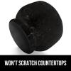 GORILLA GRIP Heavy Duty Mortar and Pestle Set with Slip Resistant Base, 100% Granite Stone Molcajete Guacamole Bowl, Grind Seeds, Garlic, Herb, Kitchen Muddler, Christmas Gifts for Chefs, 1.5 Cup Gray(Polished Black)
