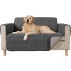 GORILLA GRIP Patented Waterproof Slip-Resistant 23″ Chair Protector Cover, for Leather or Fabric Couch Cushion, Large Microsuede Furniture Covers Dogs Pets Machine Washable Slipcover, Gray(Charcoal)