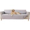 GORILLA GRIP Patented Waterproof Slip-Resistant 23″ Chair Protector Cover, for Leather or Fabric Couch Cushion, Large Microsuede Furniture Covers Dogs Pets Machine Washable Slipcover, Gray(Grey)