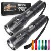 GORILLA GRIP Powerful LED Tactical Flashlight, 750 FT High Lumens 5 Adjustable Modes, Water Resistant, Ultra Bright Zoom Flashlights, Small Mini Flash Light, Camping, Night Dog Walking, Black(Black)