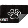 GORILLA GRIP SOAKSTOPPER Dog Door Mat, Machine Washable Rug Absorbent Doormat Captures Moisture Mud Dirt, Quick Dry Soft Chenille Entryway Rugs Indoor Entrance Mats for Dog Paws, 24×17 Black White(Black)