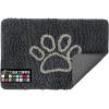 GORILLA GRIP SOAKSTOPPER Dog Door Mat, Machine Washable Rug Absorbent Doormat Captures Moisture Mud Dirt, Quick Dry Soft Chenille Entryway Rugs Indoor Entrance Mats for Dog Paws, 24×17 Black White(Charcoal)