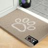 GORILLA GRIP SOAKSTOPPER Dog Door Mat, Machine Washable Rug Absorbent Doormat Captures Moisture Mud Dirt, Quick Dry Soft Chenille Entryway Rugs Indoor Entrance Mats for Dog Paws, 24×17 Black White(Beige)