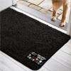 GORILLA GRIP SOAKSTOPPER Dog Door Mat, Machine Washable Rug Absorbent Doormat Captures Moisture Mud Dirt, Quick Dry Soft Chenille Entryway Rugs Indoor Entrance Mats for Dog Paws, 24×17 Black White(Black)